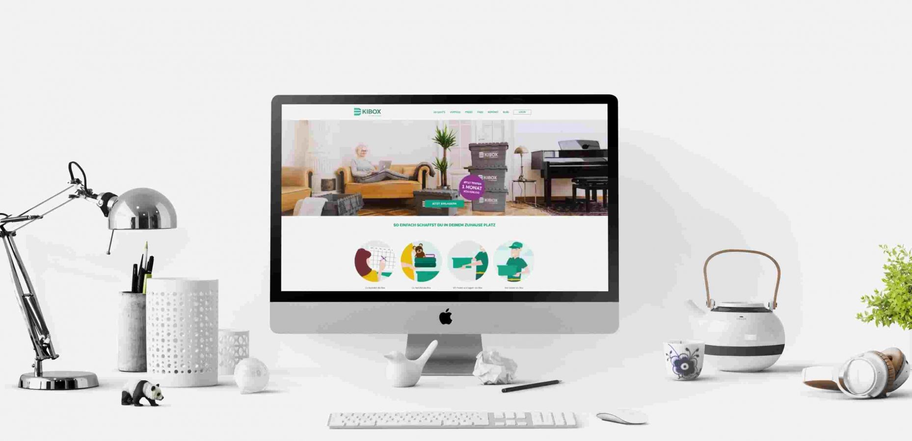 Das Website Design unseres Kunden KIBOX für den Desktop